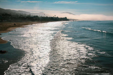 The waterfront along the charming coastal townの写真素材