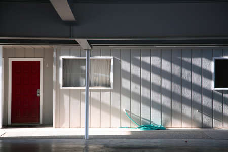 Facade of a motel in the morning light in Cayucos