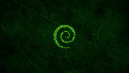 Blurred spiral centered over a dark green background - Digital abstract artの写真素材