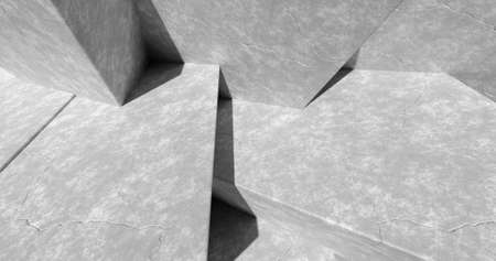 Concrete geometric shapes. Polygonal relief pattern. Industrial style. Abstract 3D render...