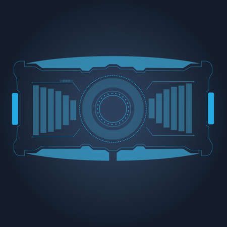 Futuristic user interface with HUD and infographic elements. Scannerscreen. High Tech Concept vectorのイラスト素材