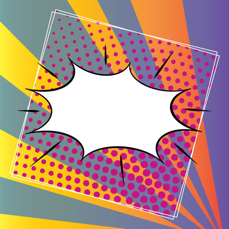 Clear Comic Speech Bubble. Flash explosion pop art style stencil with blank space. vector illustrationのイラスト素材