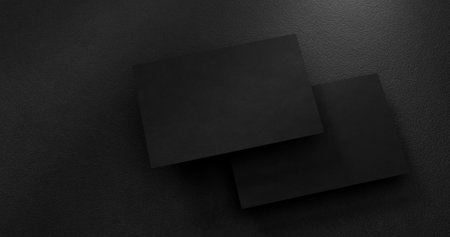 black business cards mockup over textured background. Modern style. customizable mockupの写真素材