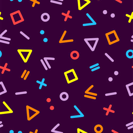 Abstract colored vector texture with geometric shapes. Simple seamless pattern.のイラスト素材