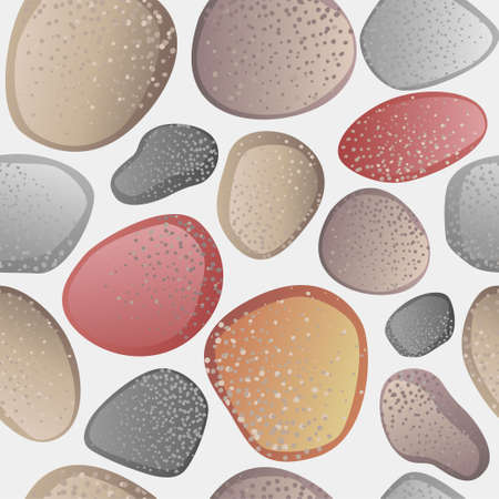 Masonry, seamless pattern. Vector illustration with round pebblesのイラスト素材