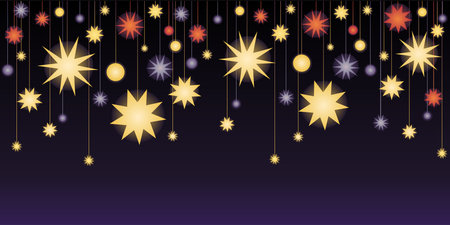 Simple glowing vector stars. Star pattern on a darkのイラスト素材