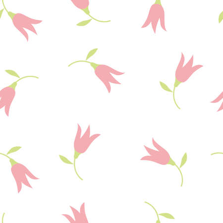 Floral seamless pattern. Simple vector color illustrationのイラスト素材