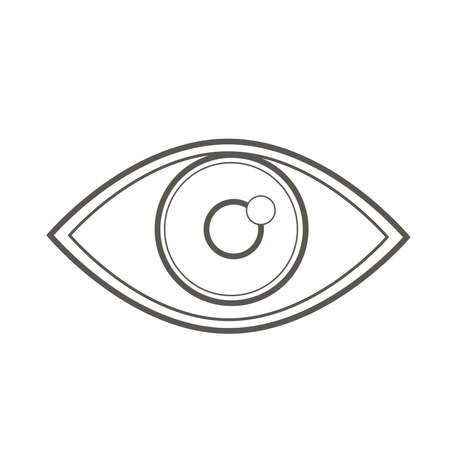 Human eye. Simple vector monochrome illustration on whiteのイラスト素材