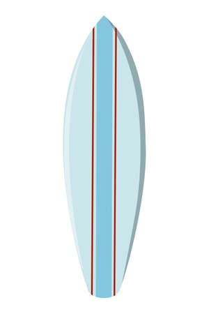 Vector illustration of a colored surfboard. Marine extreme sport. Isolated illustration on a white background.のイラスト素材