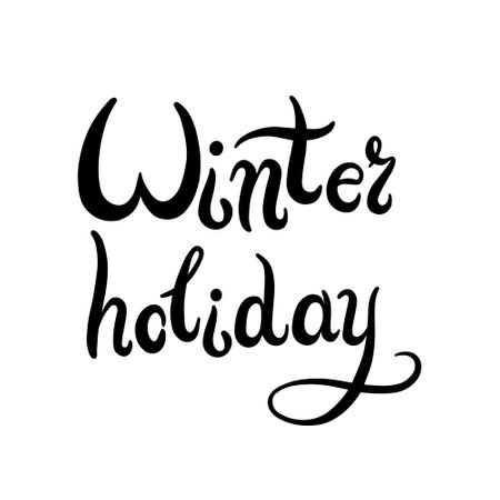 Hand drawn winter holiday lettering. New year lettering. Vector illustration is suitable for cards, postcards, banners, posters, congratulations.のイラスト素材