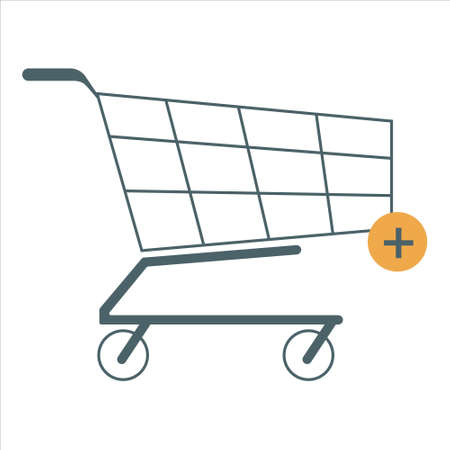 Shopping cart icon for business, web design, concept. Vector illustrationのイラスト素材