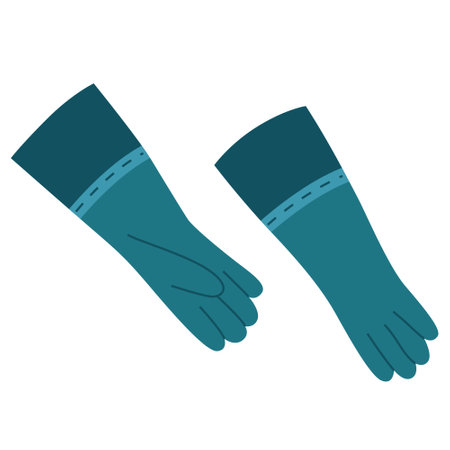 Garden gloves icon. Gardening work Tools. Flat vector illustration isolated on white backgroundのイラスト素材