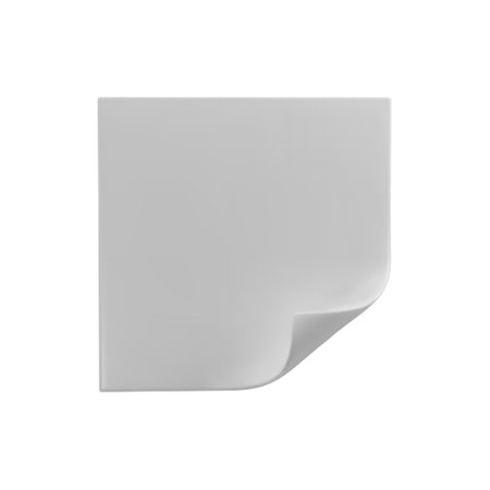 3d square sheet of white paper with a folded corner icon. Blank perfect templates of a price tags. Empty mock up for memos. Vector white sheet of paper isolated on white backgroundのイラスト素材