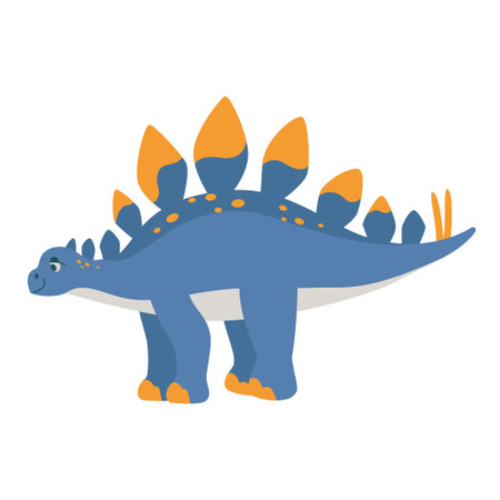 Dino baby cute print. Cute and wild dinosaur typography for print on tee. Cool stegosaurus for nursery t-shirt, kids apparel, invitation, simple child design. Vector illustration isolatedのイラスト素材