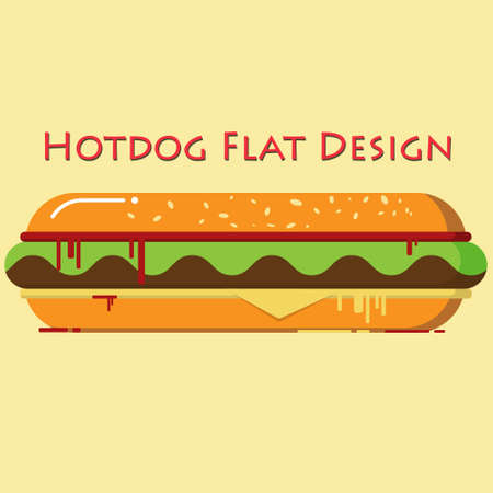 Hotdog flat design ,vector illustrationのイラスト素材