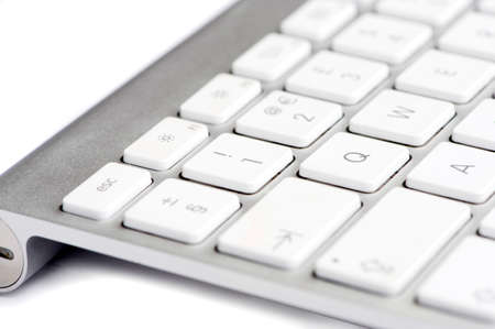 Apple mac white Keyboard focused on the number 1の写真素材