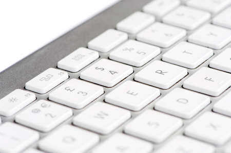 Apple mac white Keyboard focused on the number 4の写真素材