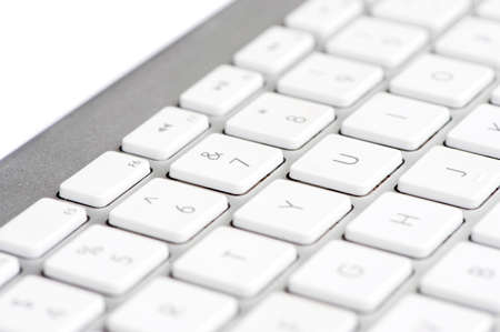 white Keyboard focused on the number 7の写真素材