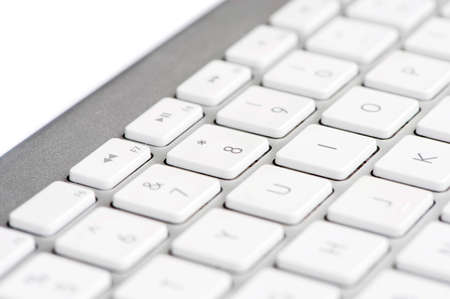 white Keyboard focused on the number 8の写真素材