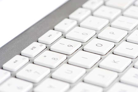 white Keyboard focused on the number 9の写真素材