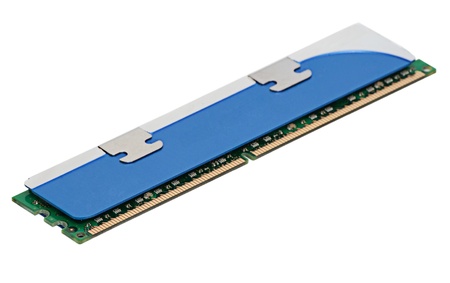 Computer memory module isolated on white background