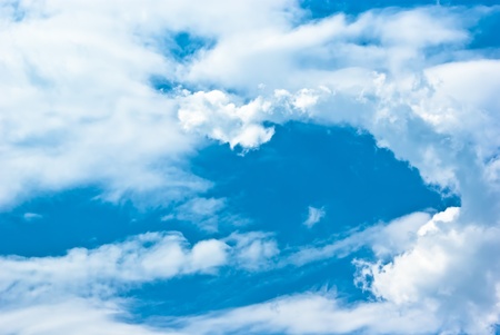 Only the blue sky with white light clouds