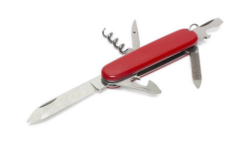Multifunction army knife isolated on white background