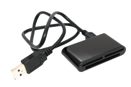 external usb cardreader isolated on white background