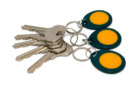 Metallic and magnetic (proximity) keys isolated on white background.psdの写真素材