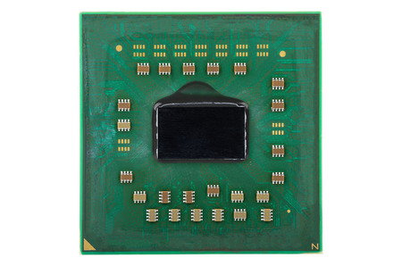 Inside of CPU, cover is removed. Isolated on white background