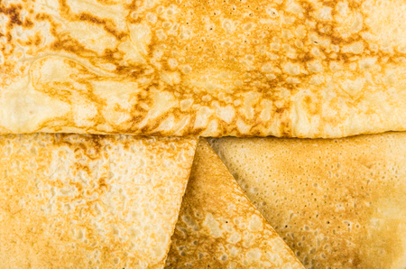 Background from multiple folded russian pancakes. Top viewの写真素材