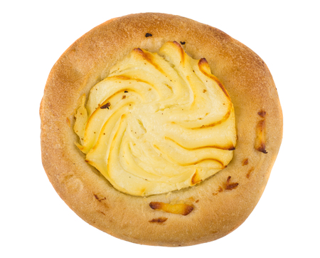 Round Ñurd patty isolated on white background. Top viewの写真素材