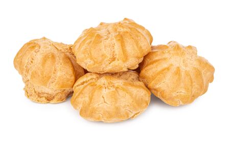 Heap of profiteroles isolated on white backgroundの写真素材
