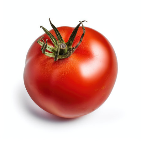tomato isolated on white background. perfect still life shot for food magazine or packaging Full depth of field.の素材
