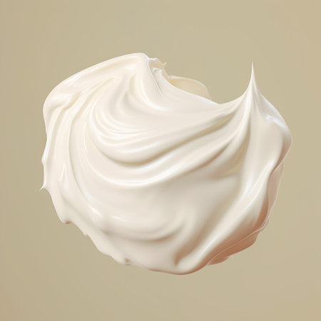 Whipped cream isolated on white background. 3d render illustration. top viewの素材