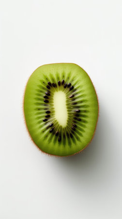 Kiwi fruit isolated on a white background, top view. flat and clean layの素材