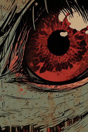 Eye on grunge background. Human eyes. Vector illustration.の素材