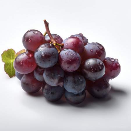 bunch of grapes isolated on a white background, close-up.の素材