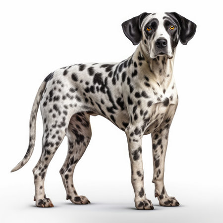 Dalmatian dog isolated on white background. with shadowの素材