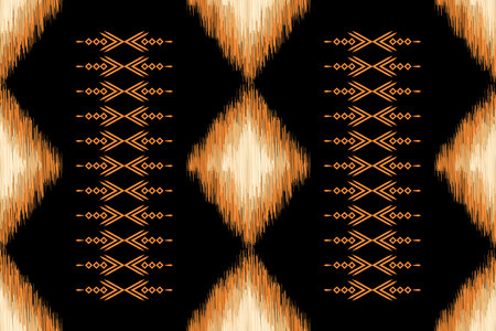 Ethnic Ikat fabric pattern geometric style.African Ikat embroidery Ethnic oriental pattern black background. Abstract,vector,illustration.Texture,clothing,frame,decoration,motifs.のイラスト素材