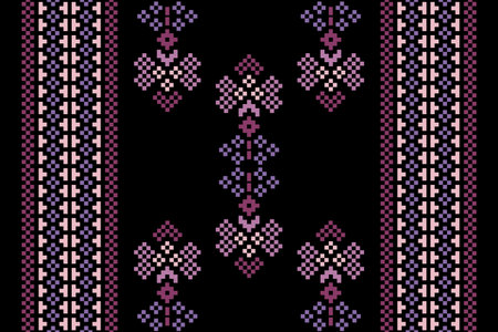 Traditional ethnic motifs ikat geometric fabric pattern cross stitch.Ikat embroidery Ethnic oriental...