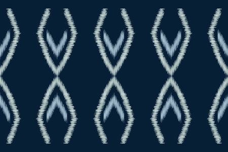 Traditional Ethnic ikat motif fabric pattern geometric style.African Ikat embroidery Ethnic oriental pattern blue background wallpaper. Abstract,vector,illustration.Texture,frame.のイラスト素材