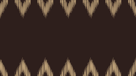 Traditional Ethnic ikat motif fabric pattern geometric style.African Ikat embroidery Ethnic oriental pattern brown background wallpaper. Abstract,vector,illustration.Texture,frame.のイラスト素材