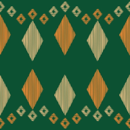 Traditional Ethnic ikat motif fabric pattern background geometric .African Ikat embroidery Ethnic...