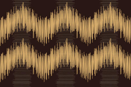 Traditional Ethnic ikat motif fabric pattern background geometric .African Ikat embroidery Ethnic oriental pattern brown background wallpaper. Abstract,vector,illustration.Texture.のイラスト素材