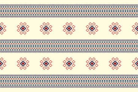 Traditional ethnic motifs ikat geometric fabric pattern cross stitch.Ikat embroidery Ethnic oriental...
