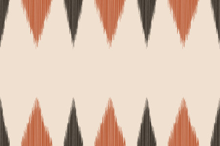 Traditional Ethnic ikat motif fabric pattern background geometric .Ikat embroidery Ethnic pattern brown cream background wallpaper. Abstract,vector,illustration.Texture,frame.のイラスト素材