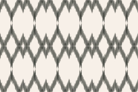 Traditional Ethnic ikat motif fabric pattern background geometric .African Ikat embroidery Ethnic pattern brown cream background wallpaper. Abstract,vector,illustration.Texture.のイラスト素材