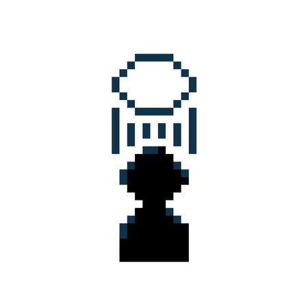 Vector minimal pixel art cartoon depressed sad feeling alone mood concept. Pixel art,vector,depress,unhappy,tried,sad concept idea.のイラスト素材