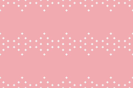 Ethnic geometric fabric pattern Cross Stitch.Embroidery Ethnic oriental Pixel pattern rose pink gold pastel background. Abstract,vector,illustration. Texture,clothing,scarf,decor.のイラスト素材